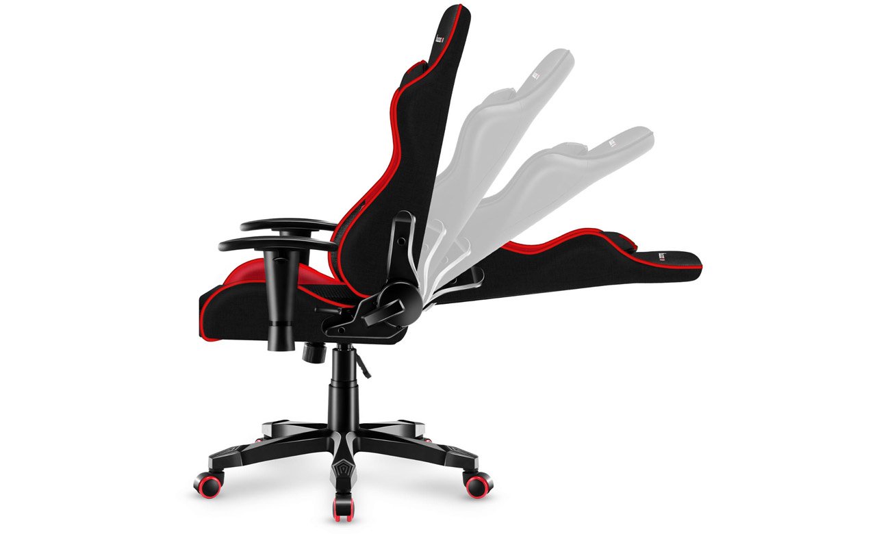 Fotel gamingowy dla dziecka Huzaro Ranger 6.0 Red Mesh - Widok lewego boku z regulacją
