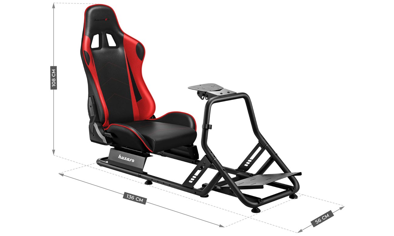 Kokpit wyścigowy Huzaro Speed 6.0 - Grafika z wymiarami
