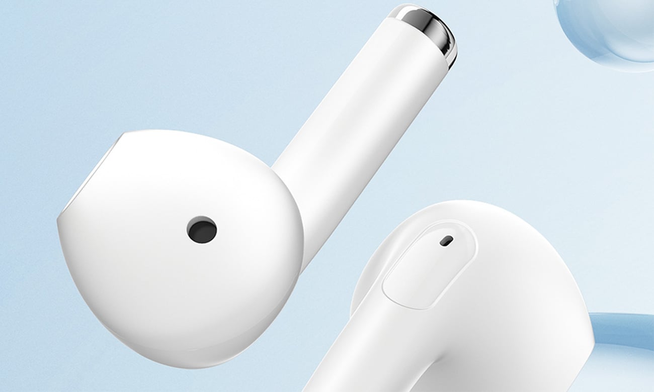 Słuchawki bezprzewodowe Haylou X1 Neo Białe - Widok lewej i prawej słuchawki