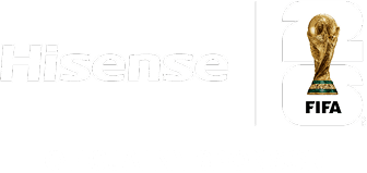Oficjalny sponsor: FIFA (Fédération Internationale de Football Association) z pucharem i napisem FIFA oraz logo Hisense