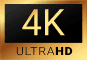 Logo 4K (około 4000 pikseli w poziomie) Ultra HD (High Definition) w złotej ramce