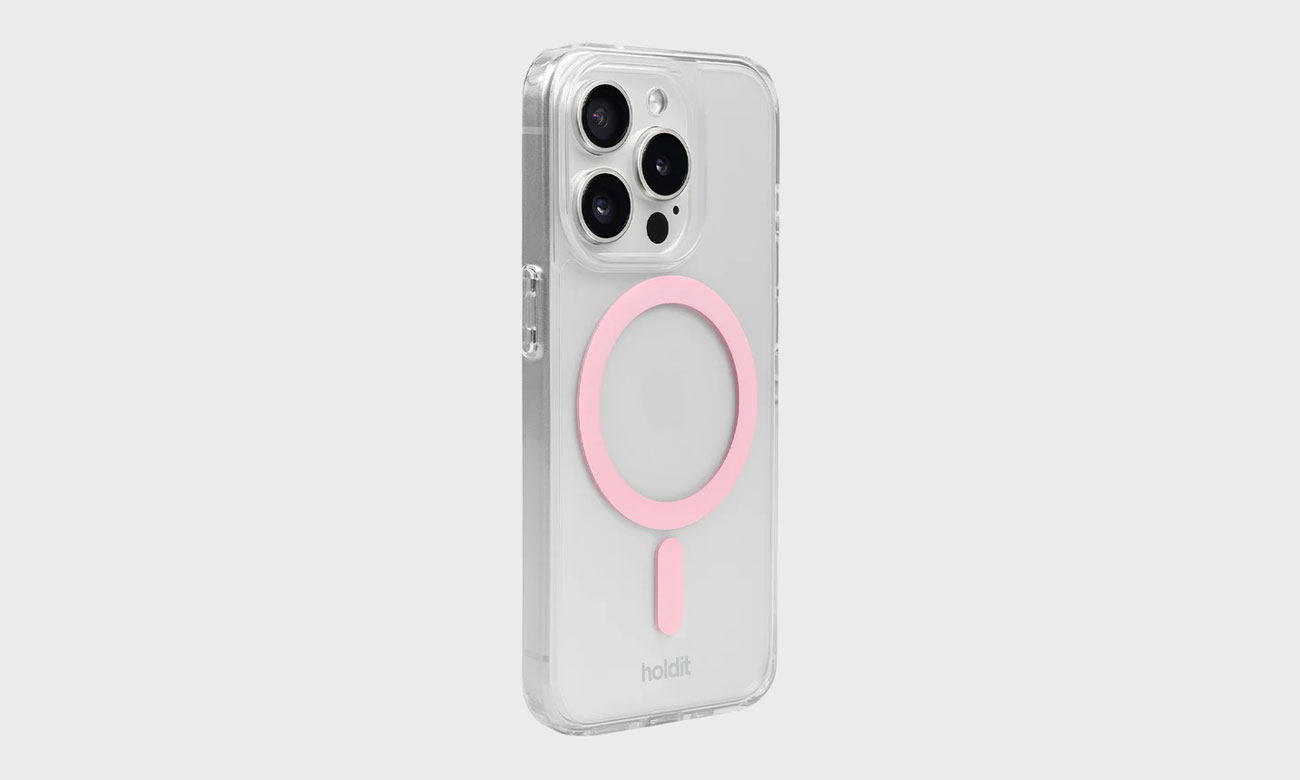 Etui Holdit MagSafe Case für iPhone 15 Pro pink/transparent 16280