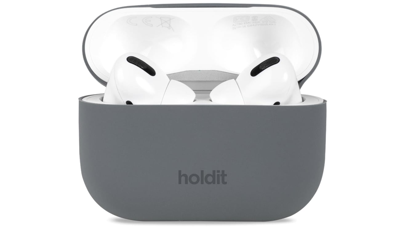 Etui Holdit Silicone Case AirPods Pro 1&2 Space Gray