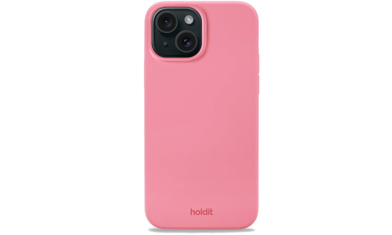 Etui Holdit Silicone Case iPhone 15 Rouge Pink