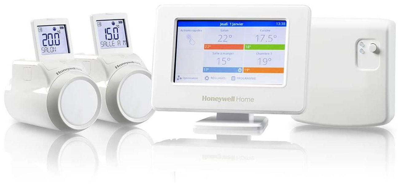 Sterownik ogrzewania Honeywell Evohome + Przekaźnik + 2 Regulatory