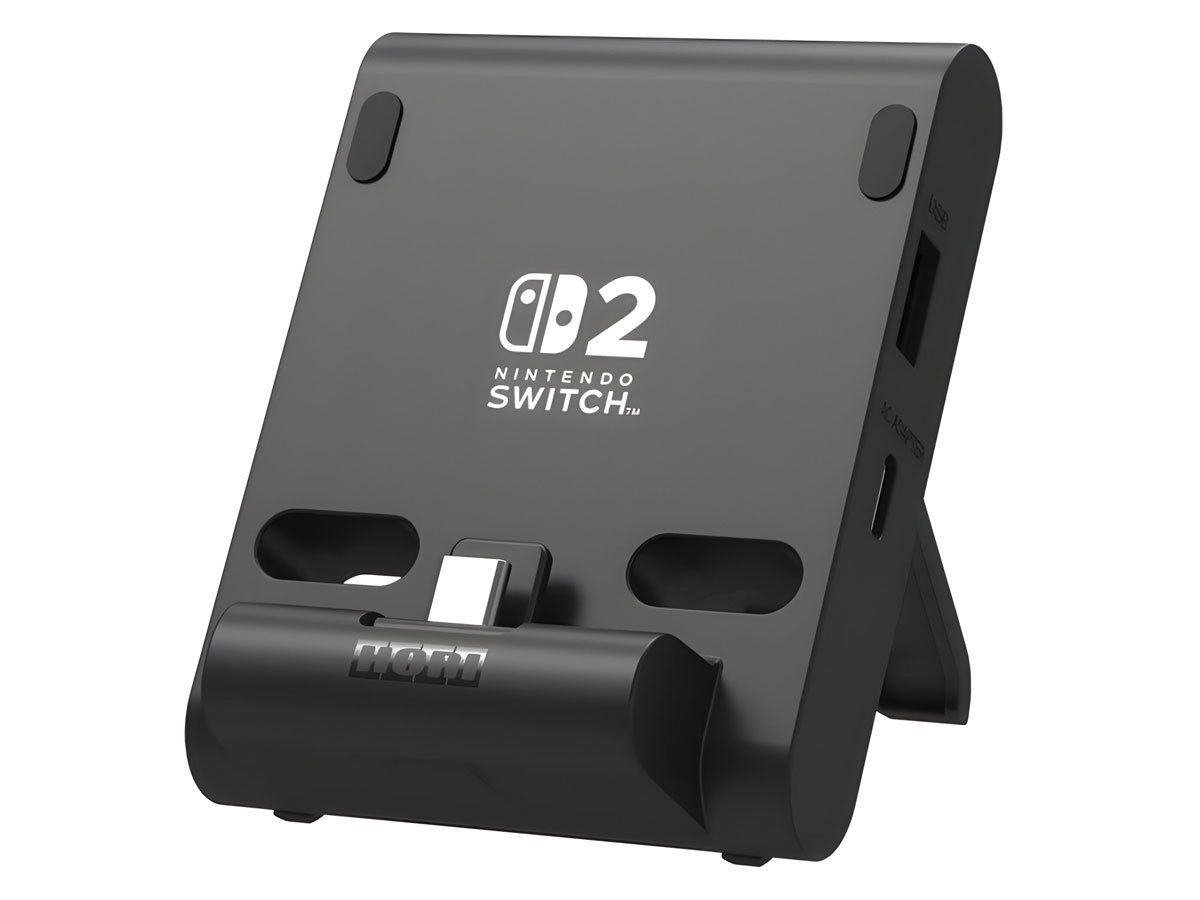 Podstawka Hori Dual USB PlayStand do Nintendo Switch 2 - Widok od przodu pod kątem