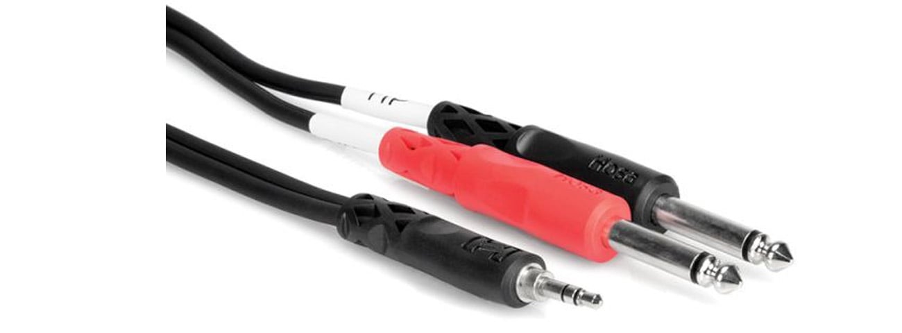 Hosa breakout TRS 3.5 – 2 x TS 6.35, 0.91mKabel przeznaczony do połączenia urządzeń audio wyposażonych z wyjście typu „mały jack” TRS 3,5 mm do profesjonalnych urządzeń audio z niesymetrycznymi wejściami TS 6.35 mm. Idealnie sprawdzi się przy podłączeniu iPod’a®, laptopa lub podobnych urządzeń do konsolety mikserskiej.