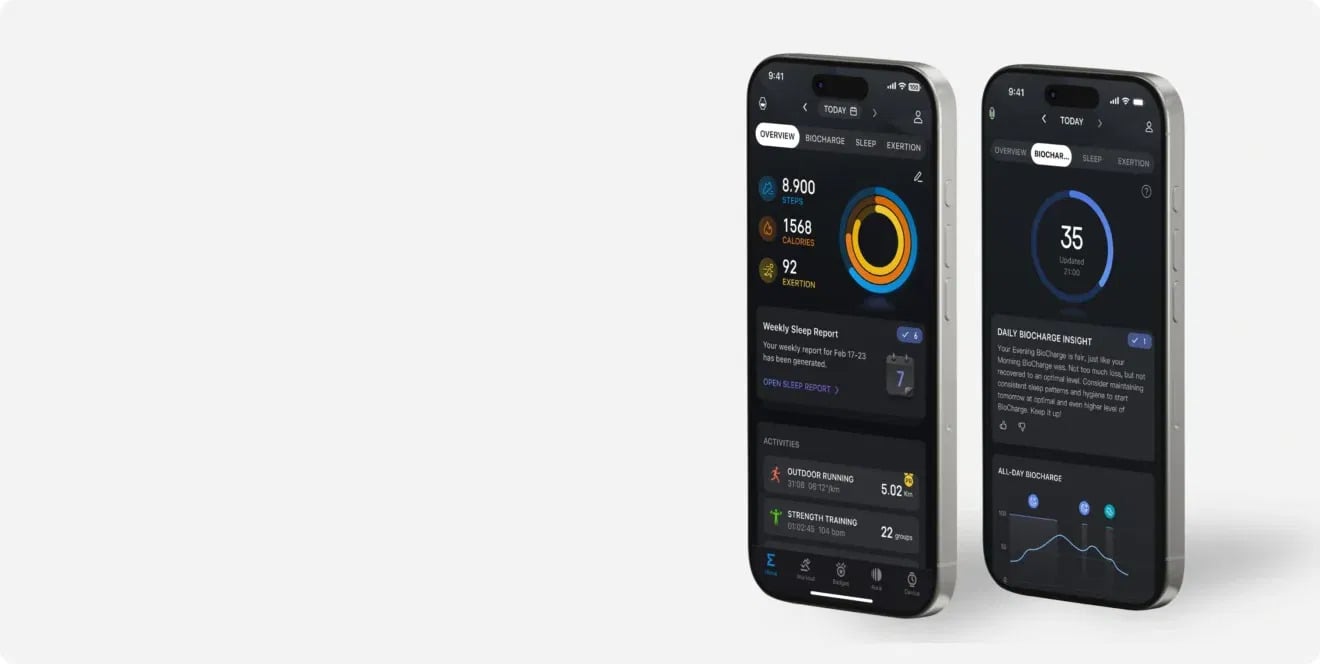 Ekrany aplikacji Zepp współpracującej z Amazfit Active 3 Premium