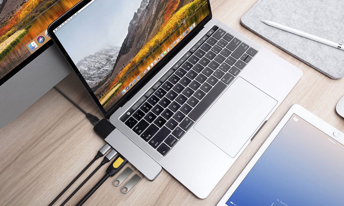 Stacja dokująca do Apple MacBook HYPER HyperDrive NET 6-in-2 Srebrna - Możliwość podłączenia wielu urządzeń
