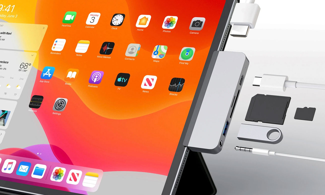 Stacja dokująca do laptopa Hyper 6-in-1 możliwości podłączenia urządzeń