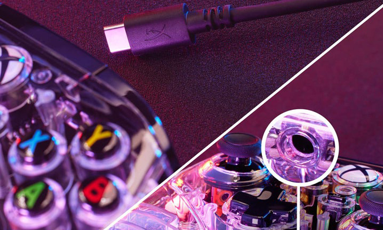 Przewodowy kontroler do Xbox HyperX Clutch Gladiate RGB - Grafika lifestyle