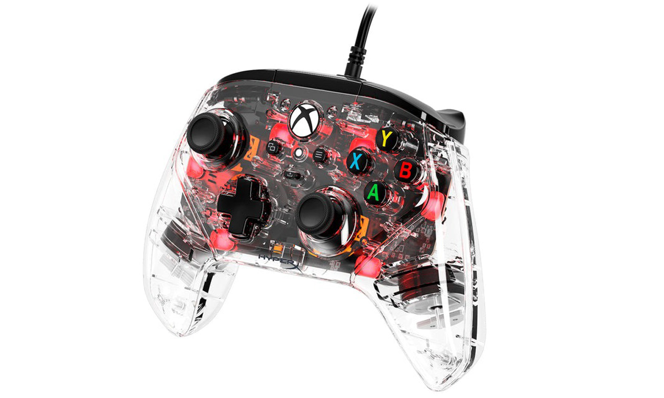 Przewodowy kontroler do Xbox HyperX Clutch Gladiate RGB - Widok od przodu pod kątem