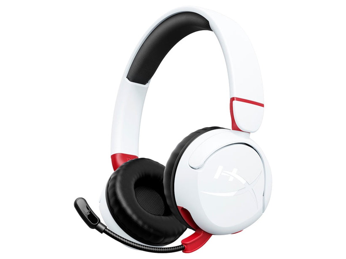 Kabelloses Headset HyperX Cloud Mini Wireless White - Ansicht von vorne im Winkel