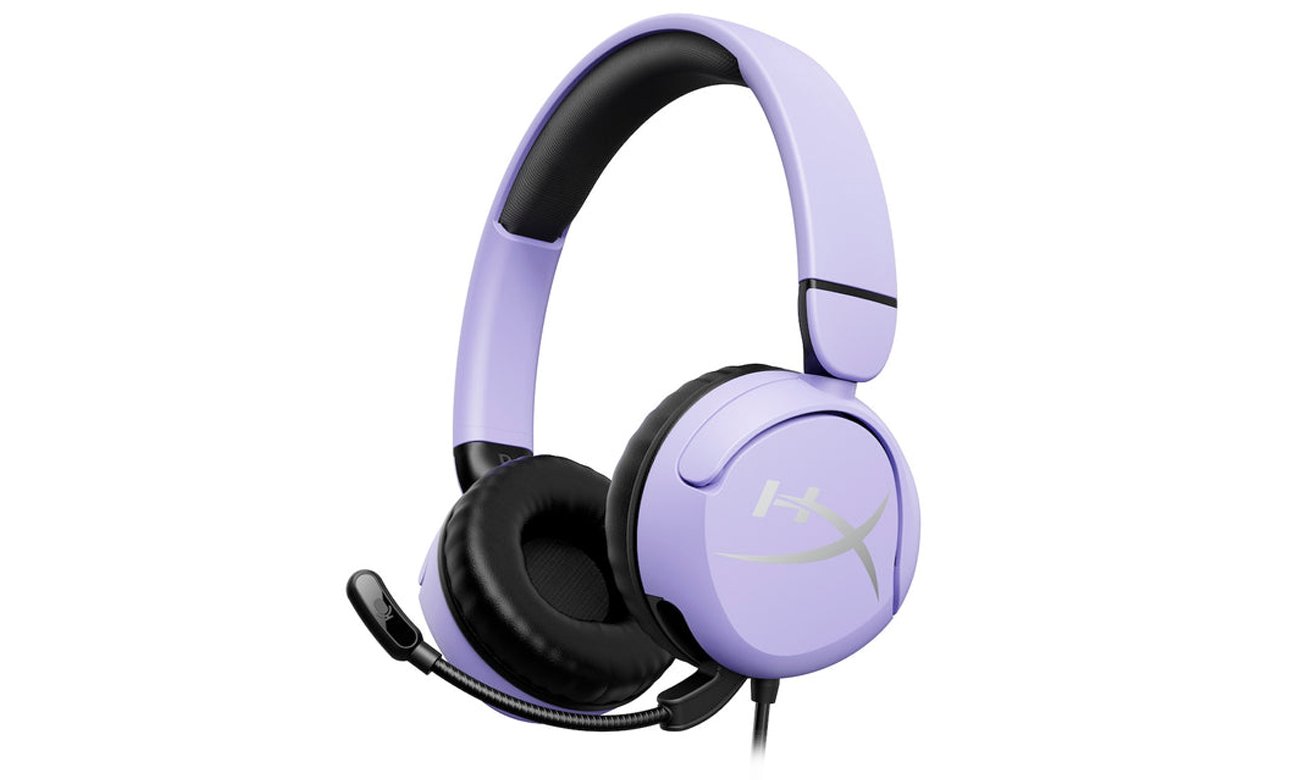 Kabelgebundenes Headset HyperX Cloud Mini Lavender - Ansicht von vorne im Winkel