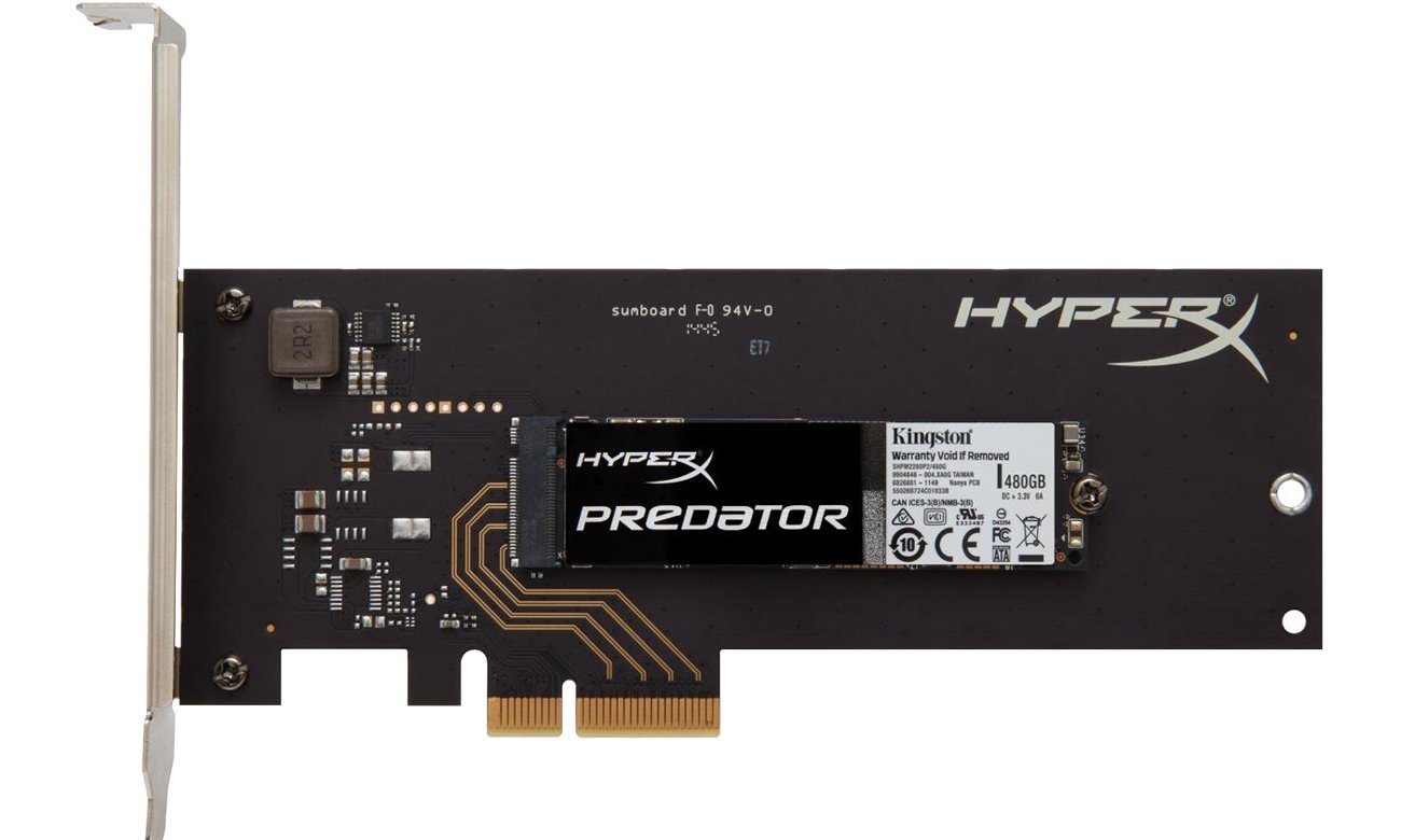 Dysk SSD HyperX 480GB PCIe x4 M.2 2280 HHHL Predator