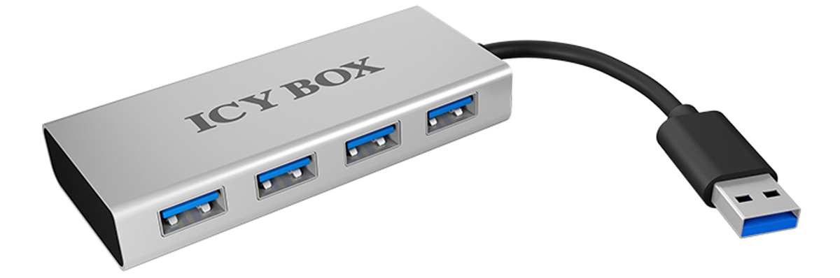 ICY BOX Hub USB-A - 4x USB-A Aluminiowy