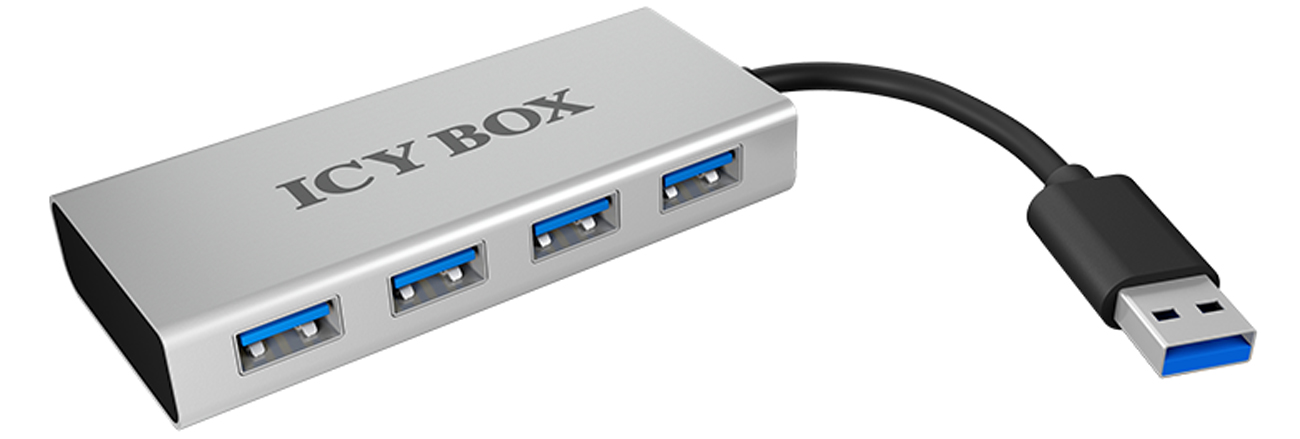 ICY BOX Hub USB-A - 4x USB-A Aluminiowy