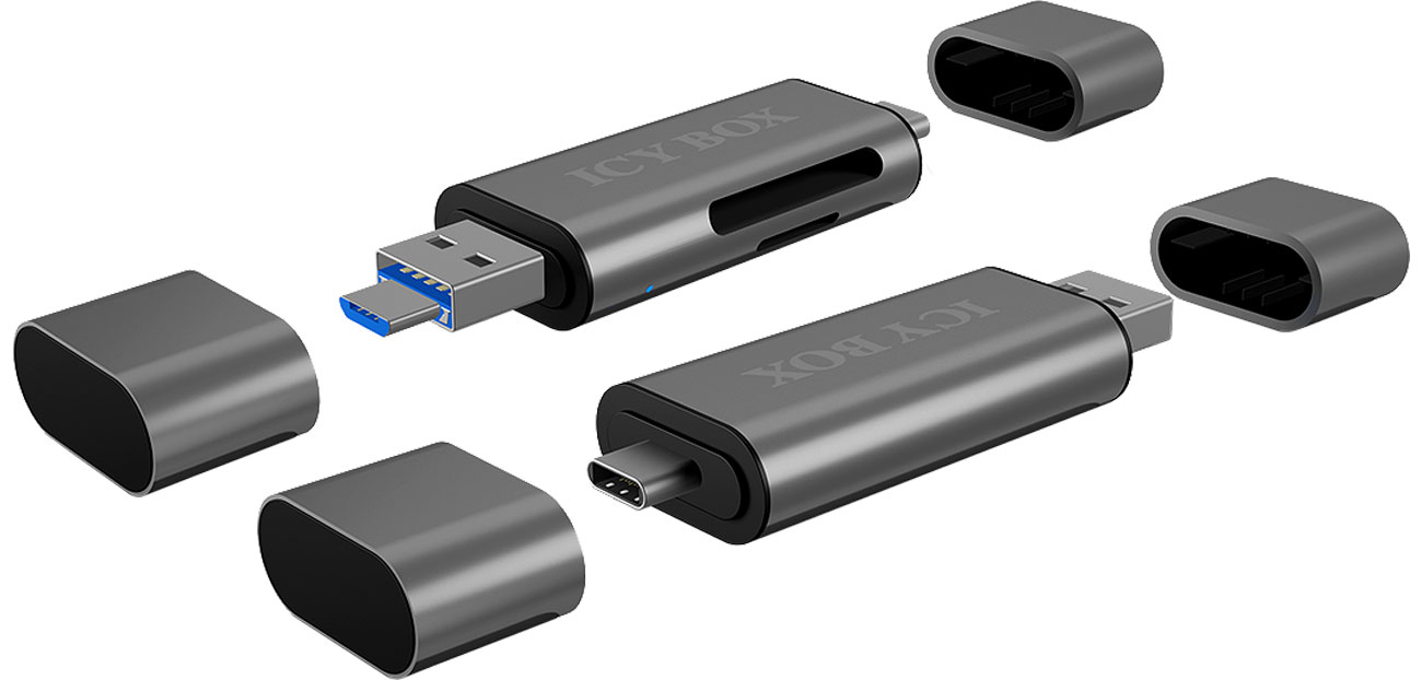 ICY BOX IB-CR200-C Złącza micro USB, USB typu A, USD typu C