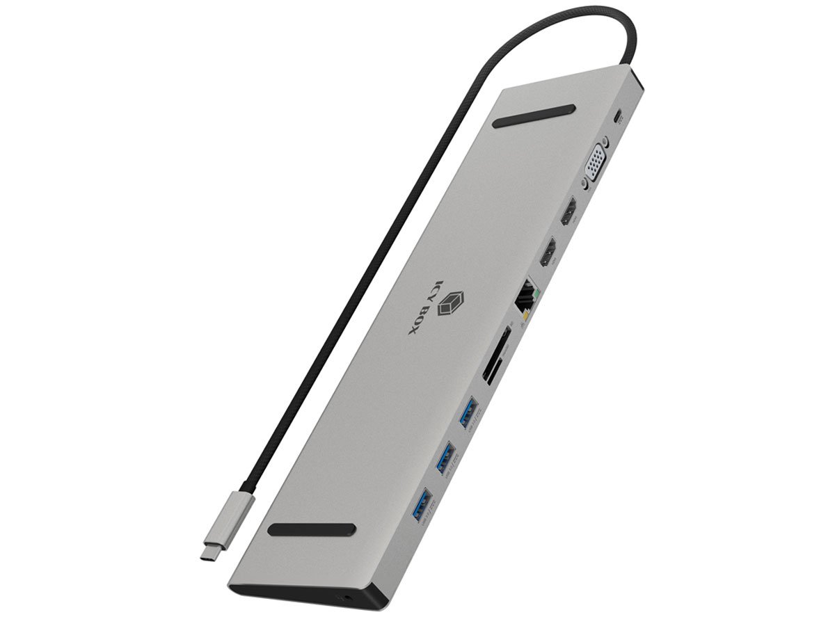 Stacja dokująca ICY BOX USB-C 11w1 - 2 monitory, PD 100W