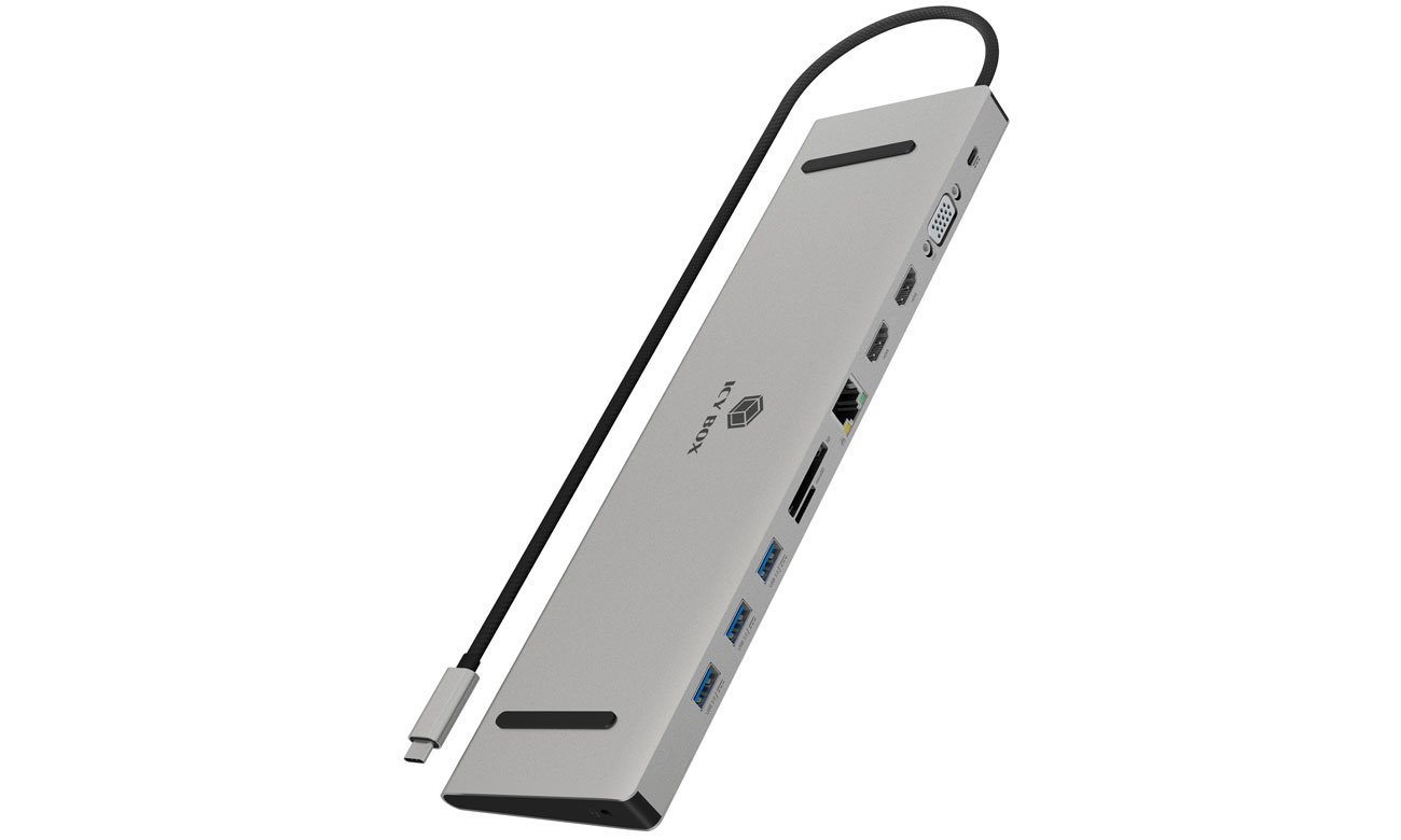 Stacja dokująca ICY BOX USB-C 11w1 - 2 monitory, PD 100W