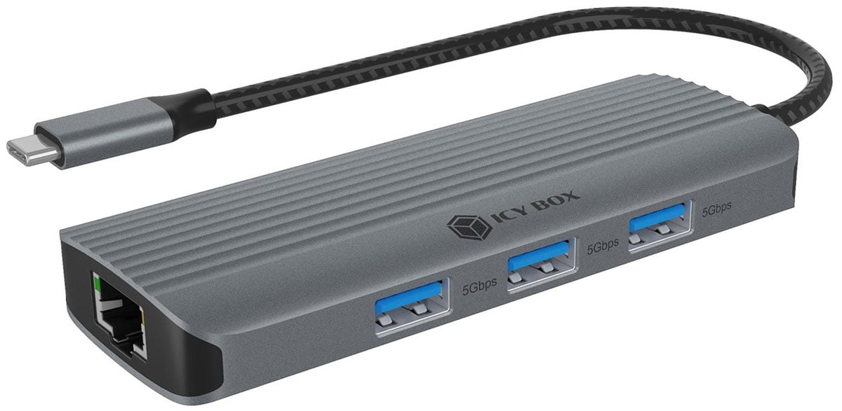 Stacja dokująca ICY BOX USB-C 6w1 - 1 monitor, PD 100, LAN