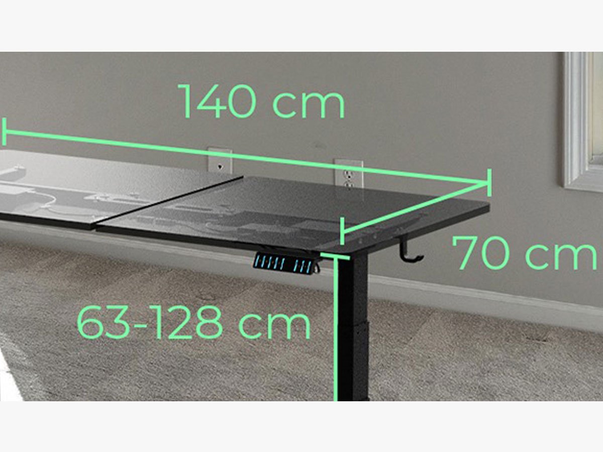 Ergonomiczne biurko elektryczne ICY BOX IB-EW122B-TT - Duża przestrzeń robocza