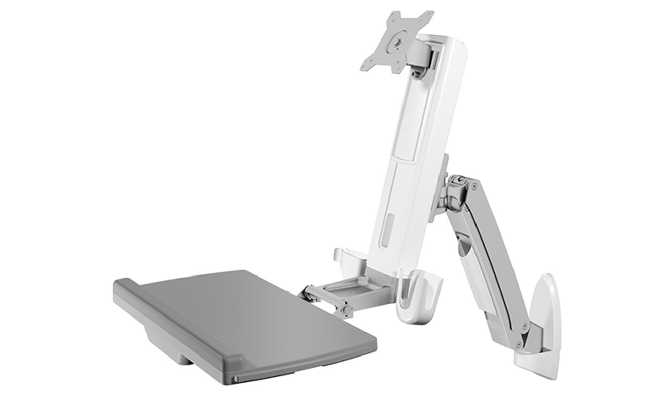 Uchwyt ścienny na monitor (do 24'') i klawiaturę ICY BOX IB-MS600-W - Widok z boku
