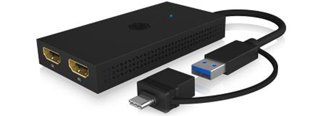ICY BOX USB Dual HDMI Splitter przejściówka