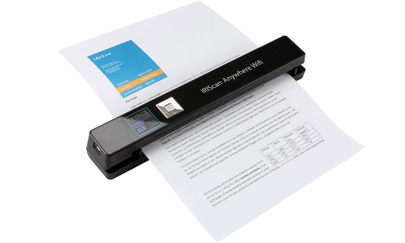 IRISCan Anywhere 5 WIFI skanowanie dokumentu