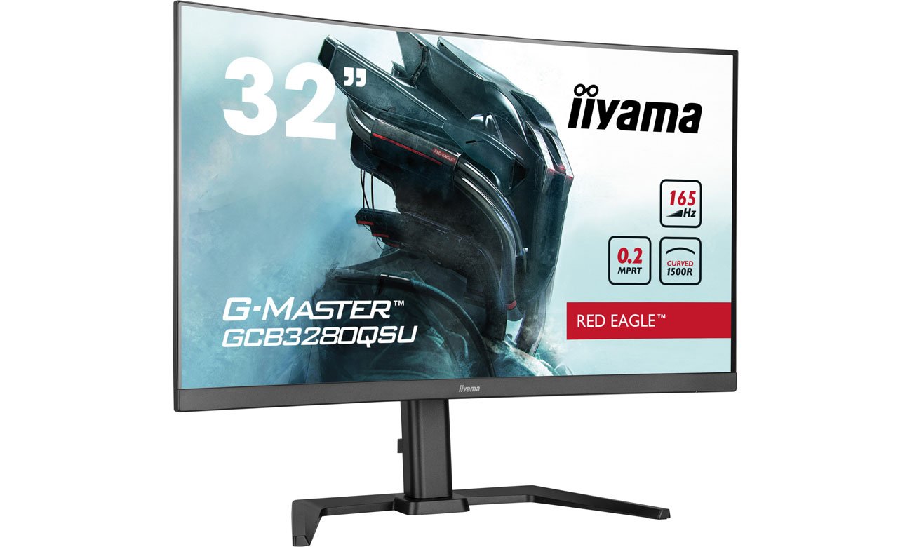 iiyama G-Master GCB3280QSU-B1 Red Eagle widok z przodu pod kątem