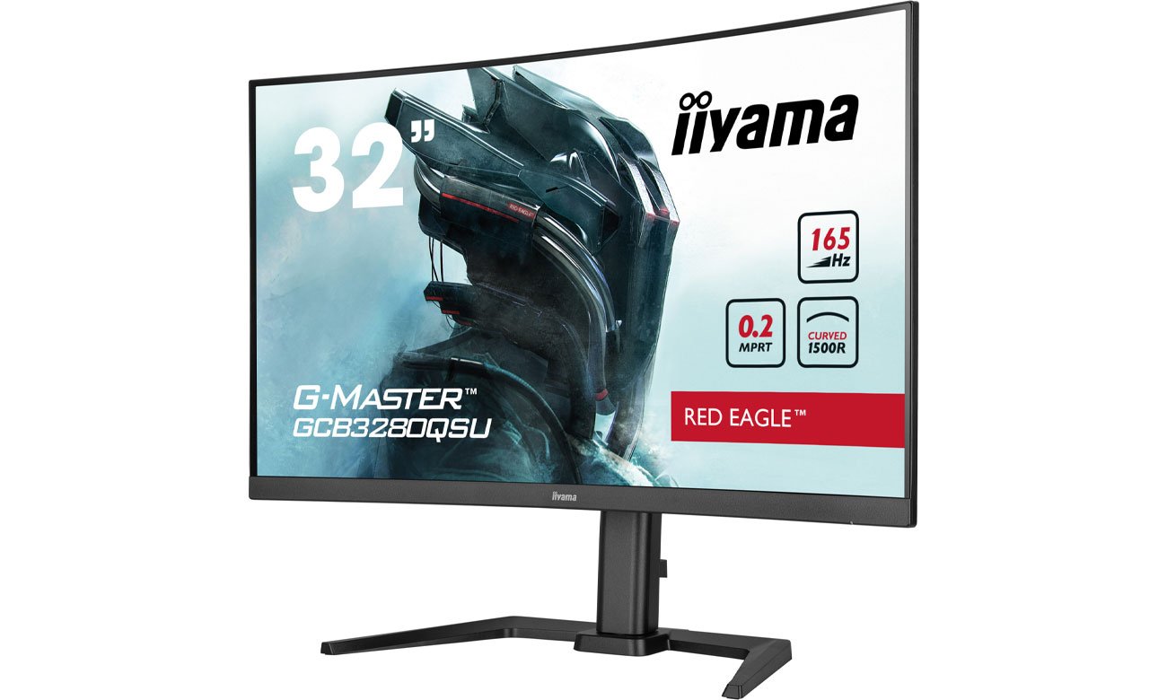 iiyama G-Master GCB3280QSU-B1 Red Eagle widok z przodu pod kątem