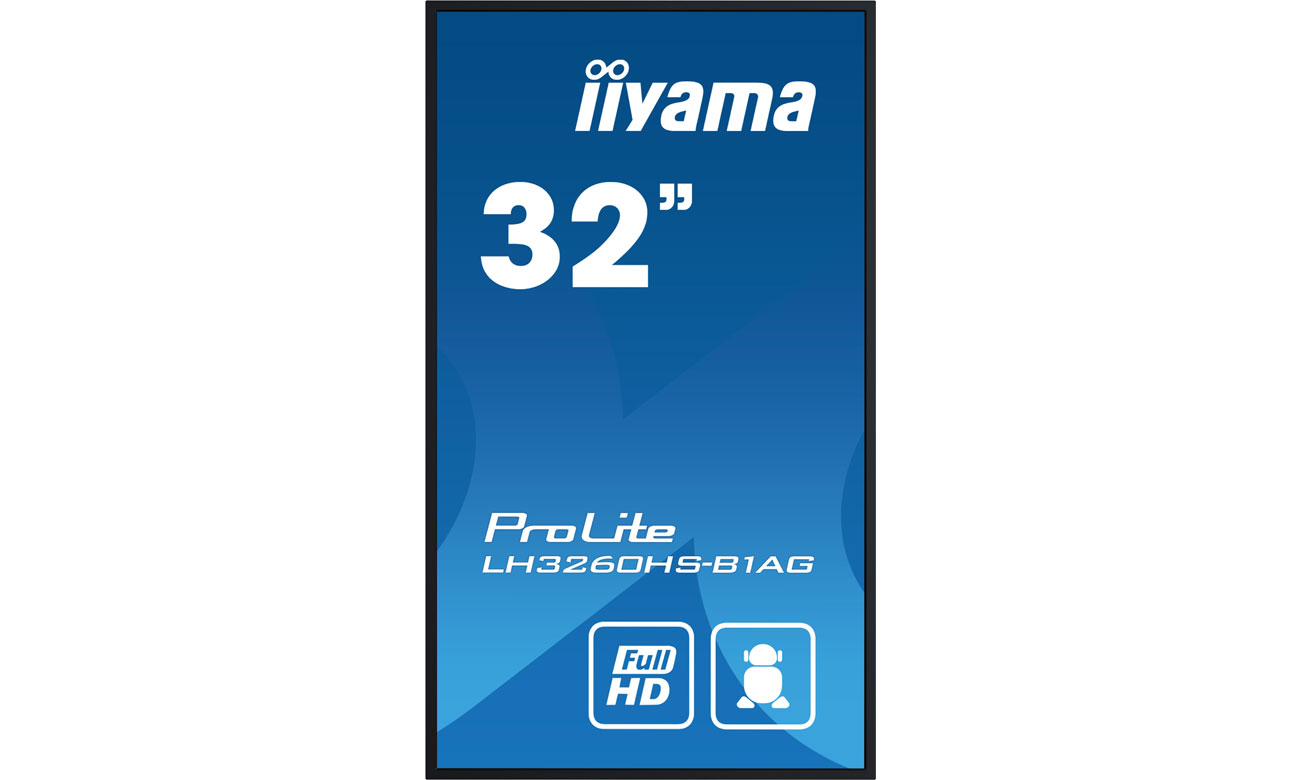 iiyama LH3260HS-B1AG widok z przodu, tryb portretowy