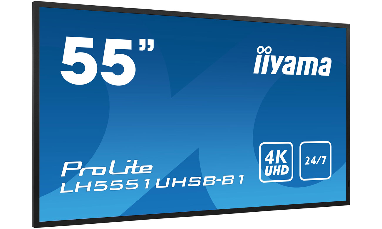 iiyama LH5551UHSB-B1 widok z przodu pod kątem