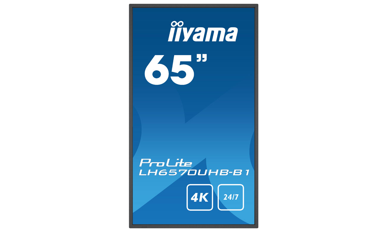 iiyama LH6570UHB-B1 widok z przodu, tryb portretowy