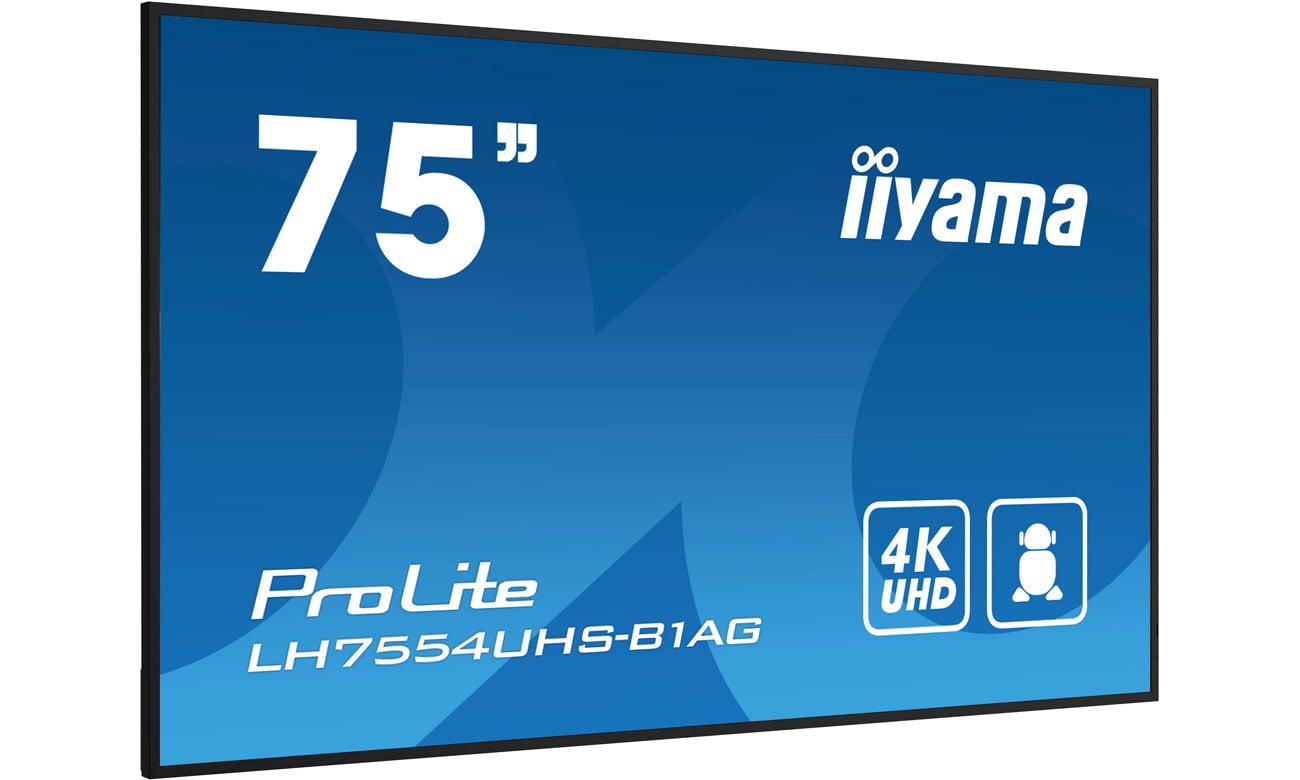iiyama LH7554UHS-B1AG widok z przodu pod kątem
