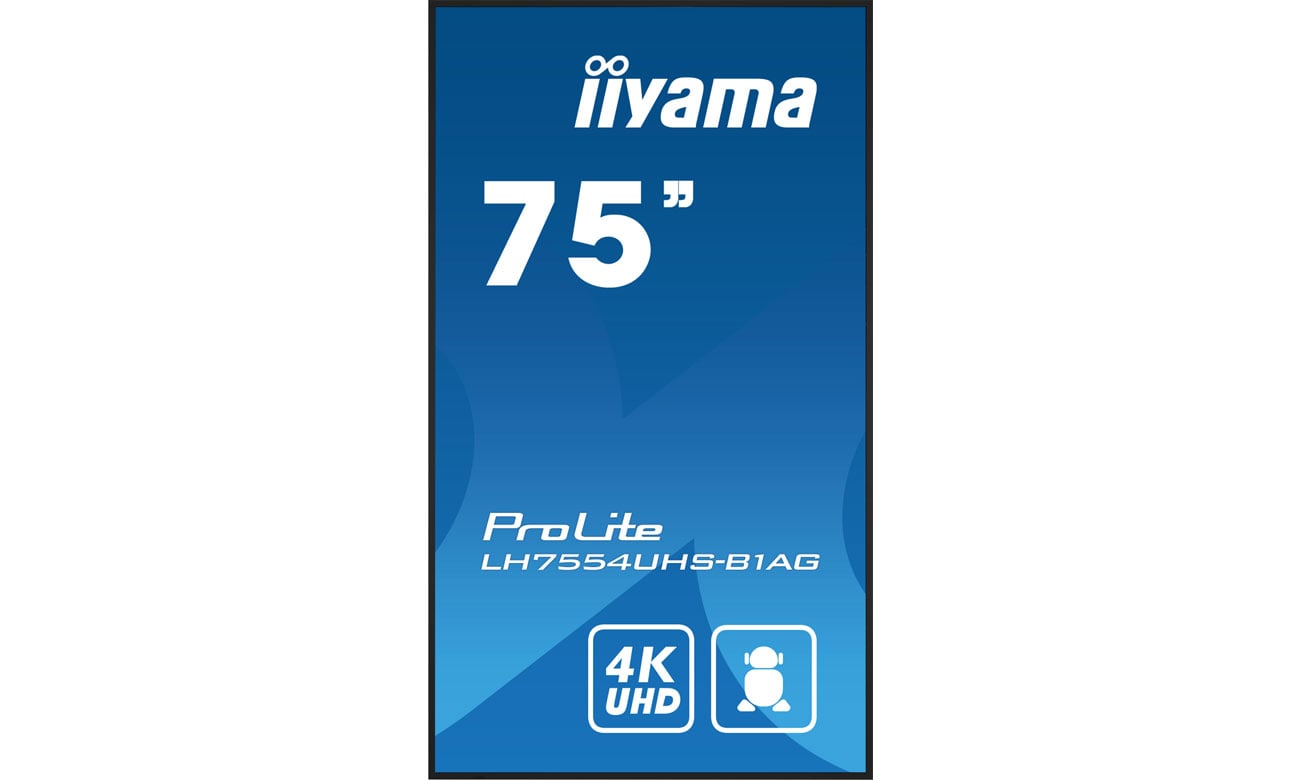 iiyama LH7554UHS-B1AG widok z przodu, tryb portretowy