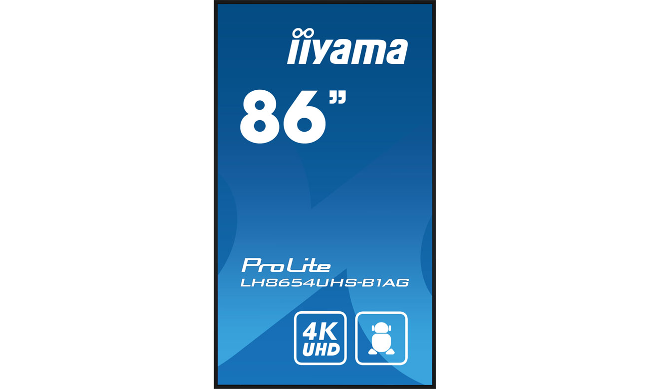 iiyama LH8654UHS-B1AG widok z przodu, tryb portretowy