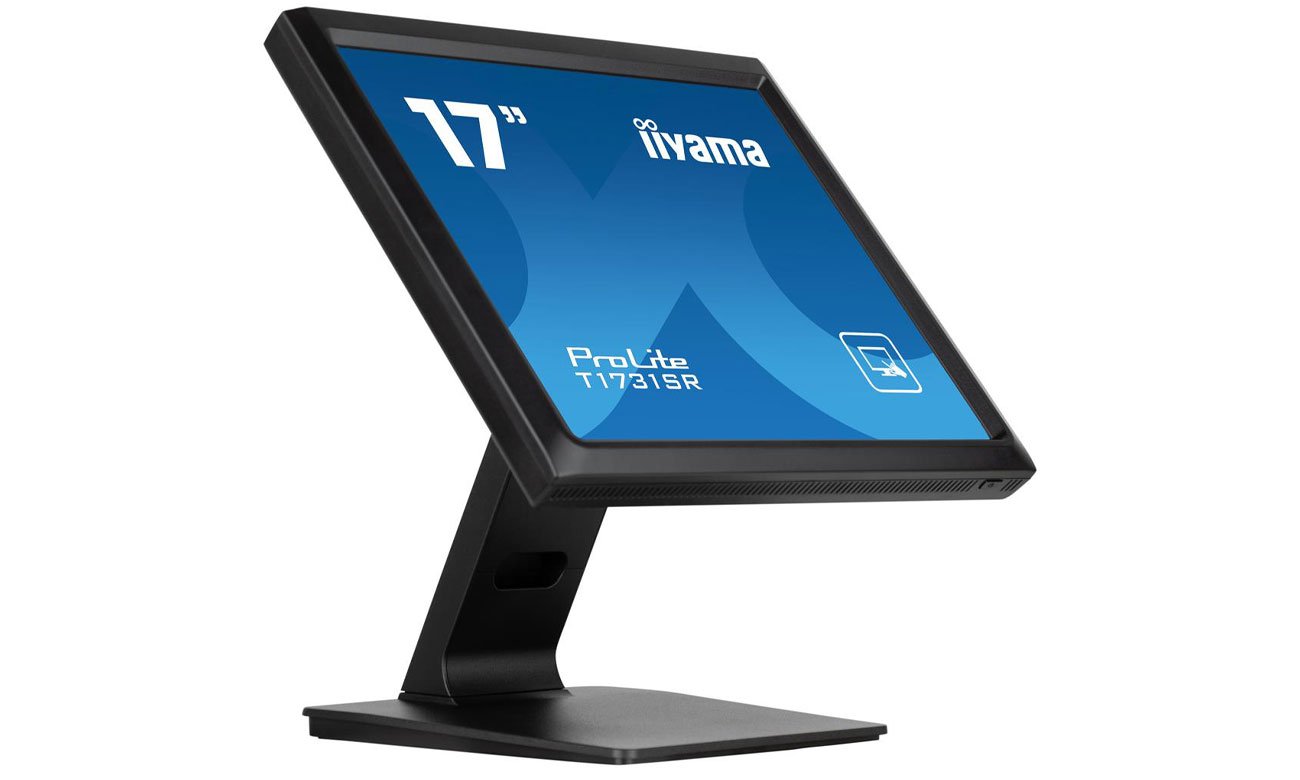 iiyama T1731SR-B1S widok z przodu pod kątem, regulacja pochylenia