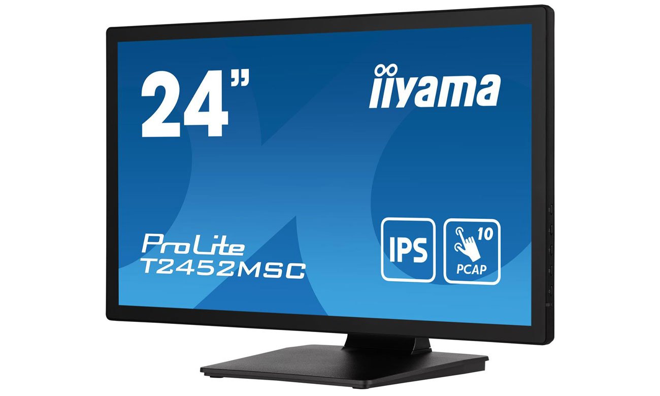 iiyama T2452MSC-B1 widok z przodu pod kątem