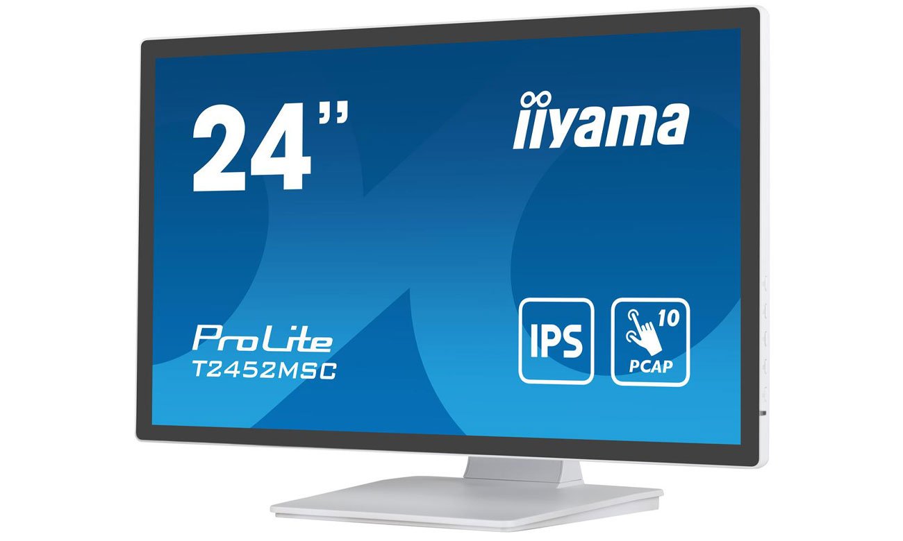 iiyama T2452MSC-W1 widok z przodu pod kątem