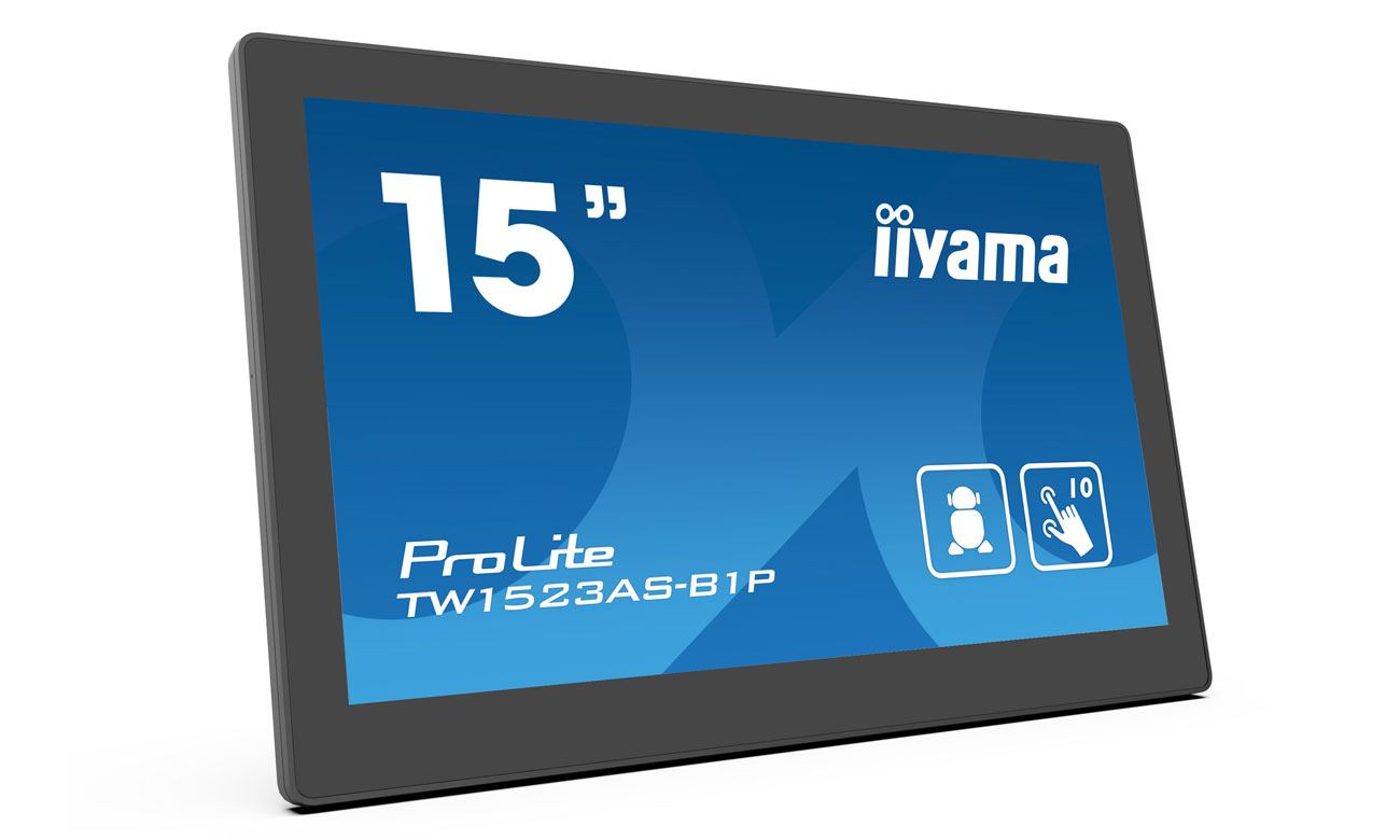 iiyama TW1523AS-B1P widok z przodu pod kątem