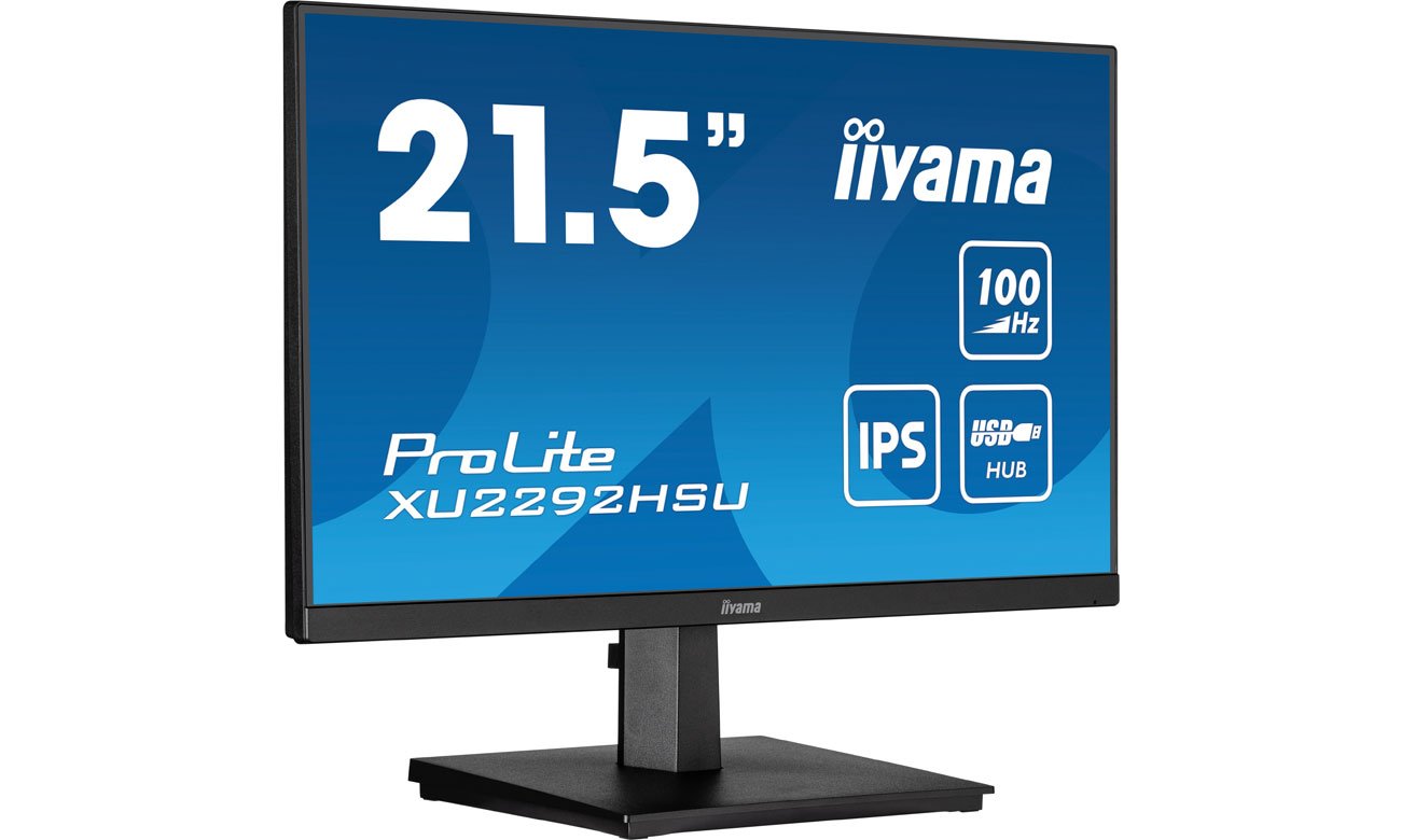 iiyama XU2292HSU-B6 widok z przodu pod kątem