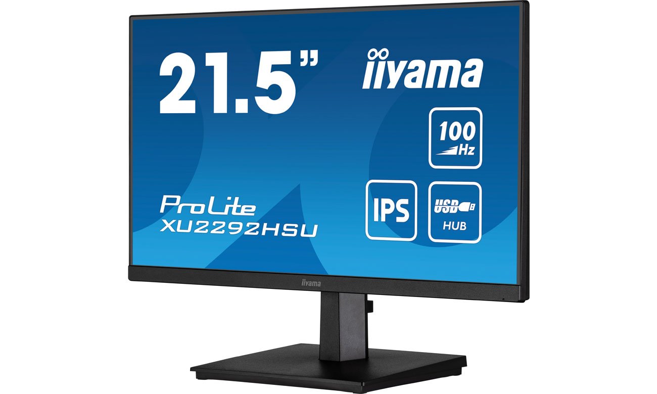 iiyama XU2292HSU-B6 widok z przodu pod kątem