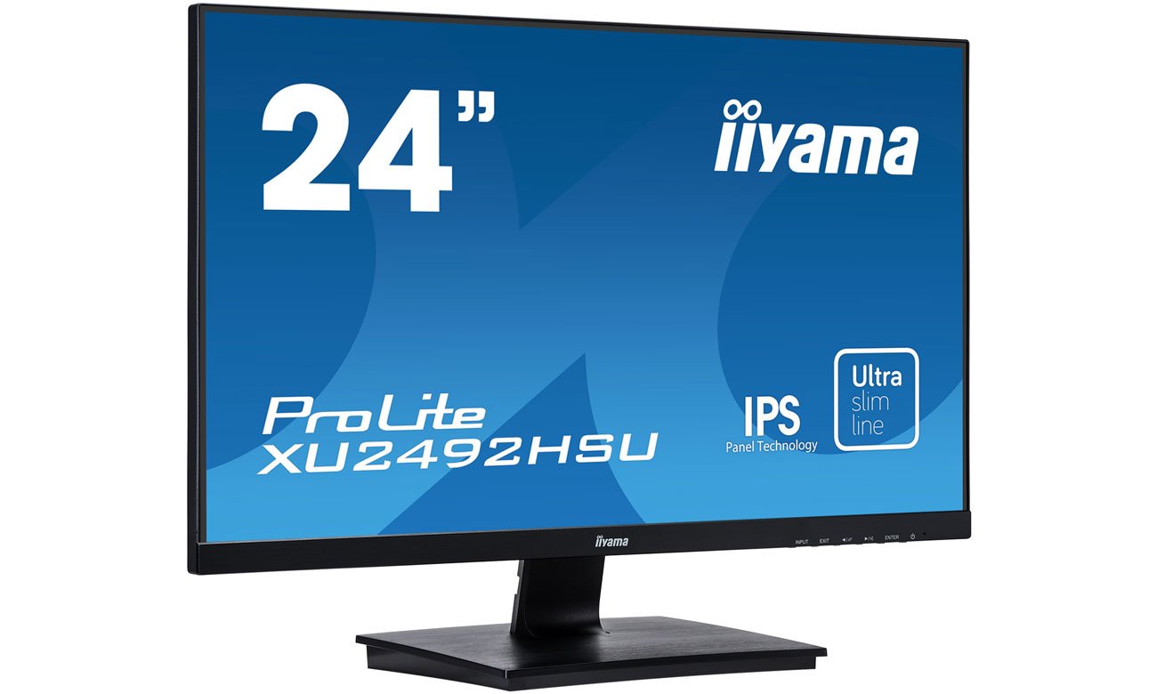 iiyama XU2492HSU-B6 widok z przodu pod kątem
