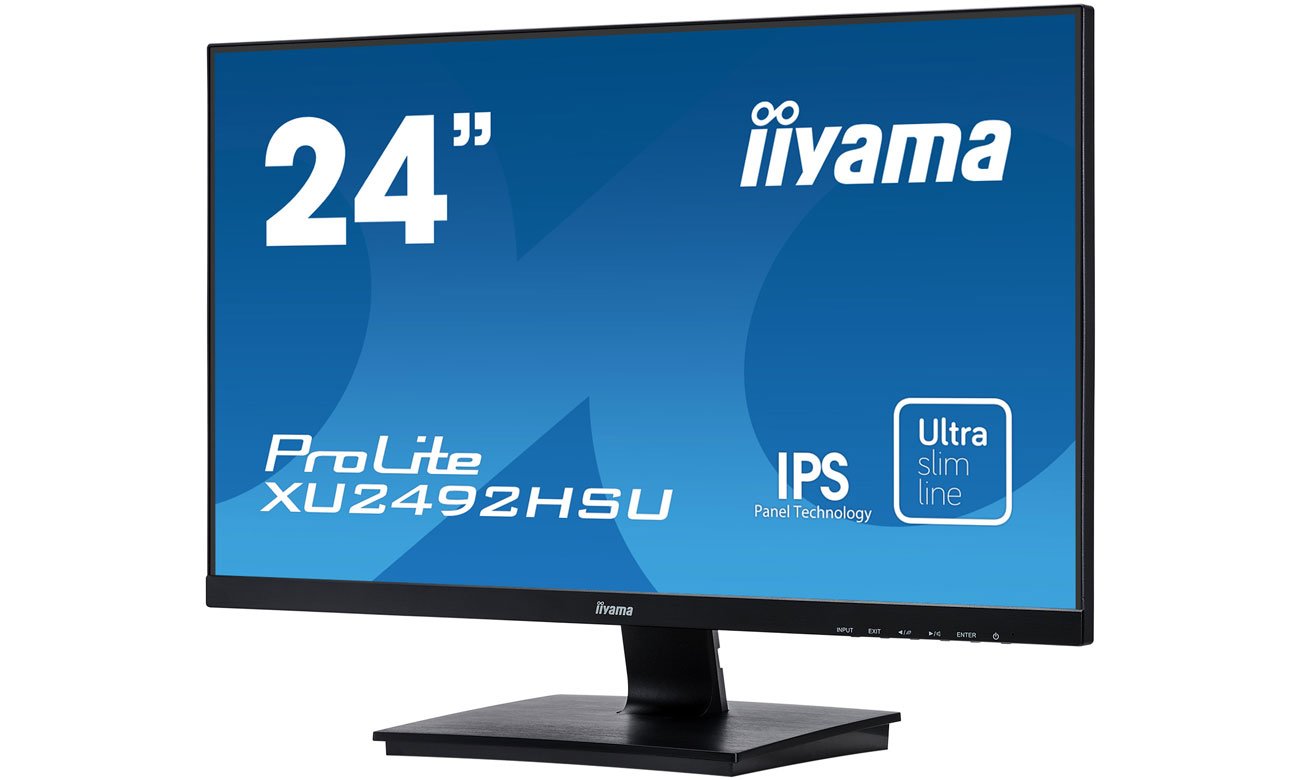 iiyama XU2492HSU-B6 widok z przodu pod kątem