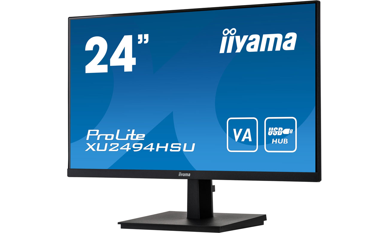 iiyama XU2494HSU-B6 widok z przodu pod kątem