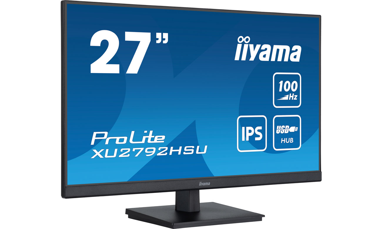 iiyama XU2792HSU-B6 widok z przodu pod kątem