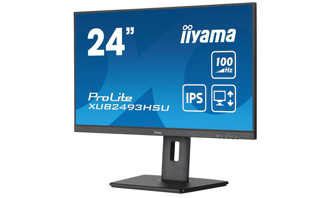 iiyama XUB2493HSU-B6 widok z przodu pod kątem