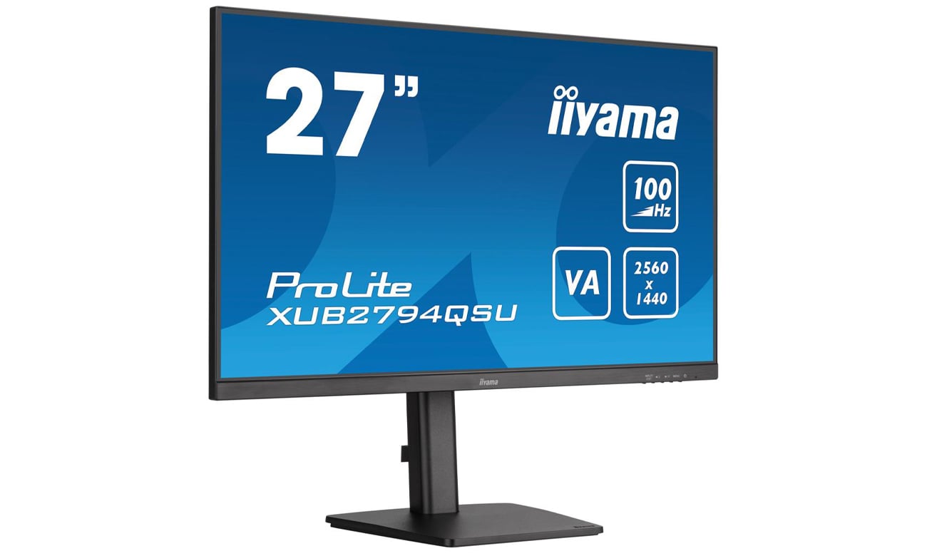 iiyama XUB2794QSU-B6 widok z przodu pod kątem