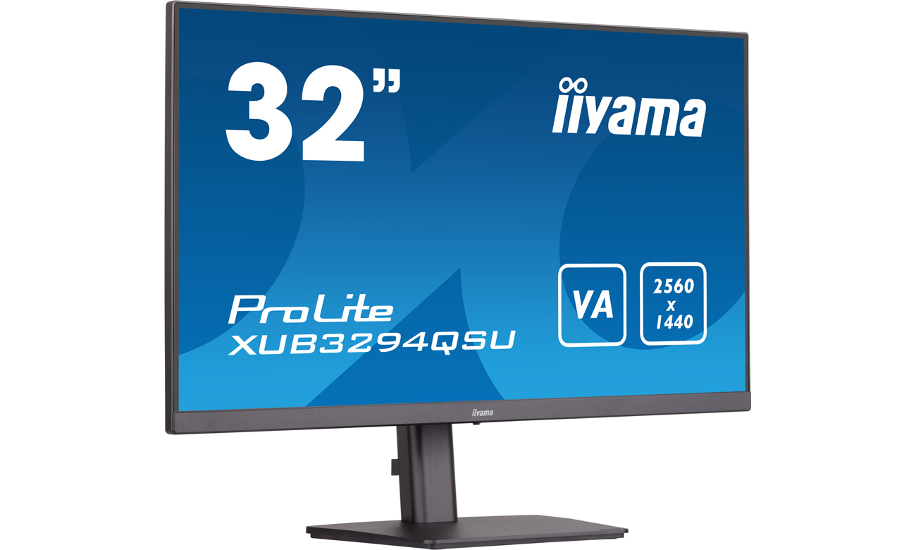 iiyama ProLite XUB3294QSU-B1 widok z przodu pod kątem